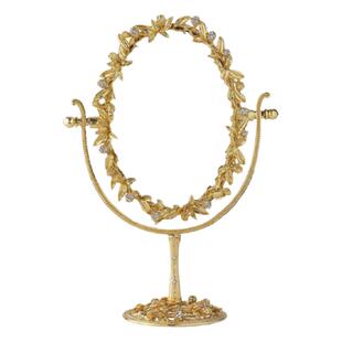 现 纽约下城公园进口olivia Rigel金冠花环手工切割水晶化妆镜