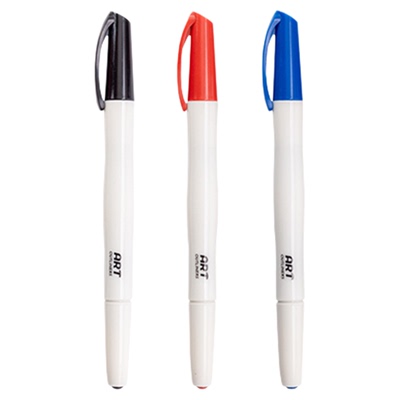 晨光 专业油性勾线笔 双头0.9/0.4mm防水大容量防晕染黑蓝红中小学生美术记号笔线描笔细钩边线APM29701文具