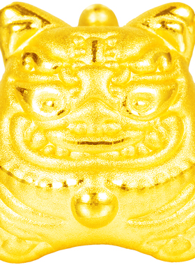 谁羽足金小老虎转运珠串珠