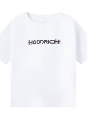 HOODRICH美式复古模糊字体复古印花短袖夏季潮流修身短款T恤女款