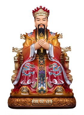 城隍爷神像树脂唐彩摆件