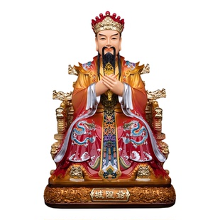 城隍爷神像家用供奉树脂唐彩城池护法神灵地府阴神城皇爷佛像摆件