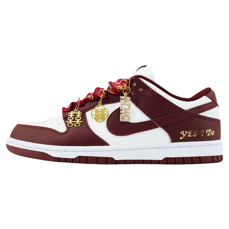 定制球鞋Nike Dunk 喜结良缘 秀禾婚鞋 新中式婚礼耐克婚鞋男女款
