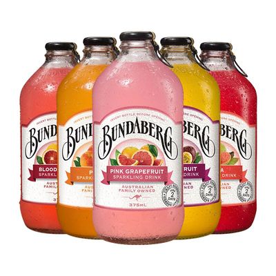 24瓶宾得宝Bundaberg澳洲原装进口百香果味果汁汽水气泡饮料8口味
