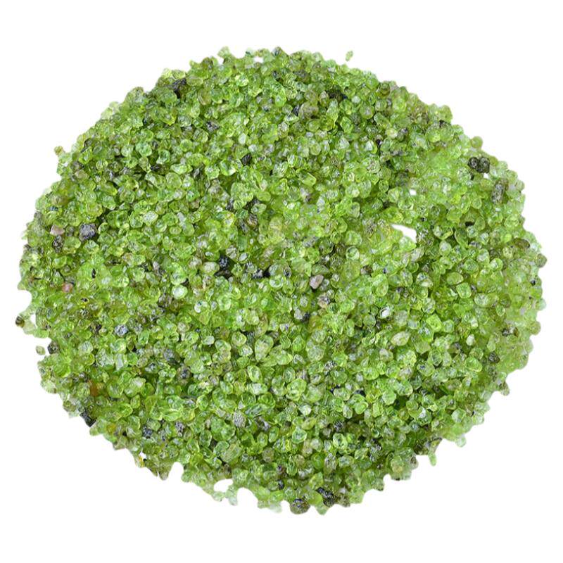 天然橄榄石碎石绿色水晶原矿石裸石镶嵌供曼扎七宝石造景美甲装饰