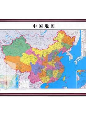 有框定制地图长辈新中式单幅领导