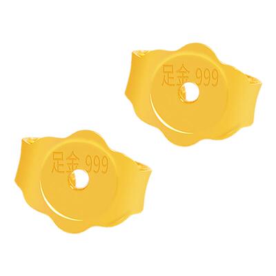 语瑶999足金防掉耳塞纯金配件
