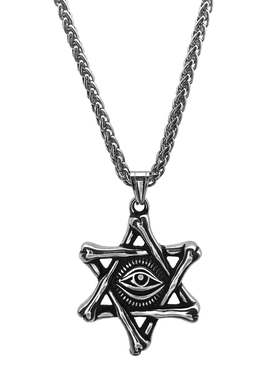 钛钢龙骨链男女恶魔之眼项链