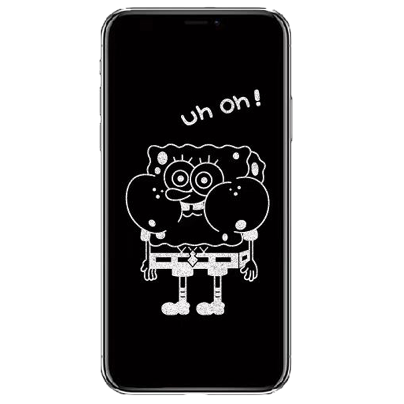 适用于苹果16 15 14卡通息影钢化膜iPhone13pro Max手机膜11全屏防爆XR/XS Max超薄玻璃贴膜带高清图案12pro