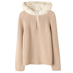 哈齿童装春秋儿童毛衣粉色连帽休闲外套甜美打底衫女童针织衫全棉