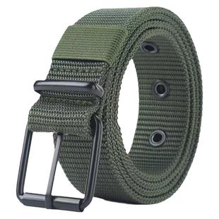多孔耐用针扣腰带男士帆布结实男士皮带加长款学生百搭军训牛仔裤