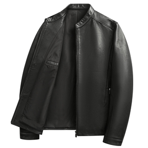 SHANSHAN杉杉男士皮衣立领夹克2024秋冬新款商务休闲真皮外套