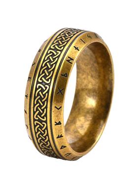 泰爱你时尚维京字母钛钢戒指