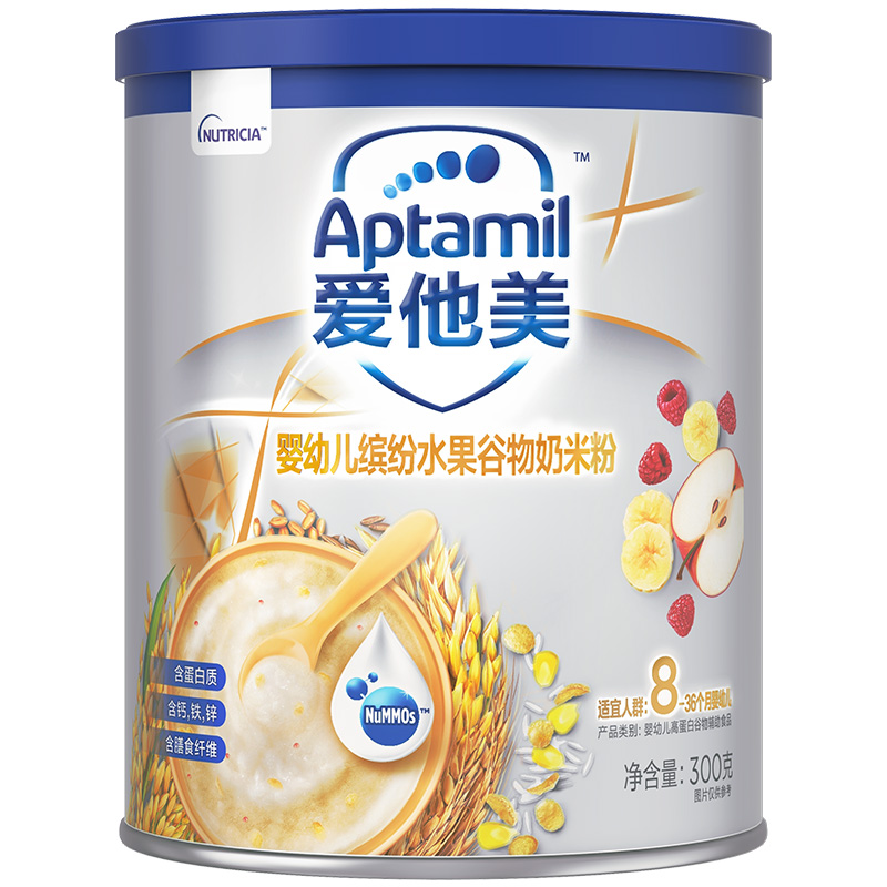 Aptamil爱他美婴幼儿缤纷水果谷物高铁奶米粉300g（8-36个月龄）