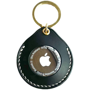 适用于苹果AirTag钥匙扣保护套真皮手工儿童宠物狗狗小众简约定制