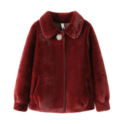 妈妈秋冬款水貂绒外套女2025新款阔太太洋气高贵皮毛一体大衣短款