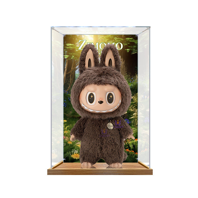 适用搪胶公仔POPMART泡泡玛特labubu i found you 防尘盒玩具罩子