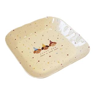 WOL HOME三只小狗可爱陶瓷餐具家用餐盘饭碗点心盘子菜盘早餐盘子