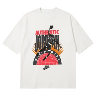 美国正品Jordan Reissue WW新款男子休闲训练纯棉图案运动短袖T恤