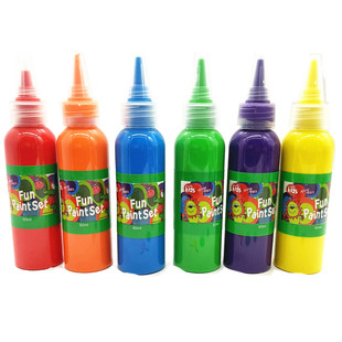 瓶装儿童绘画水彩颜料水粉涂鸦幼儿园手工60ml装手指画水粉颜料画