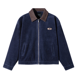 SANBAI 叁佰【80年代】灯芯绒夹克男春季新款高级复古运动风外套