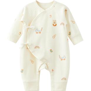 微狮牧尼新生儿婴儿衣服纯棉春秋季宝宝连体衣和尚服哈衣爬服可爱