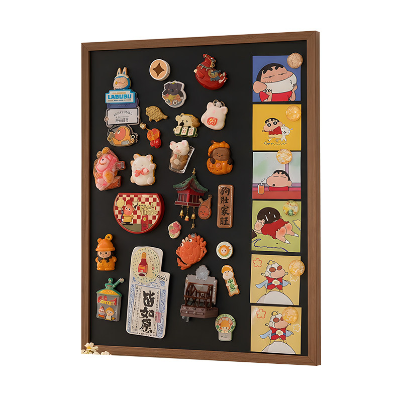 可擦写板进口实木冰箱贴展示板