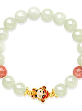 玉匠世家小财神和田玉手串女款S925银新中式玉石手链送女友闺蜜