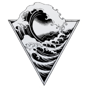 INKCOOL 三角浪涛纹身贴手臂腿部潮酷防水持久草本纹身贴IK081