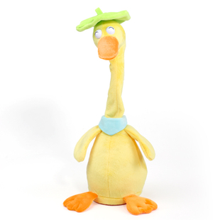 复读鸭毛绒婴儿学说话宝宝娃玩偶电动发光玩具会说话的鸭子安抚