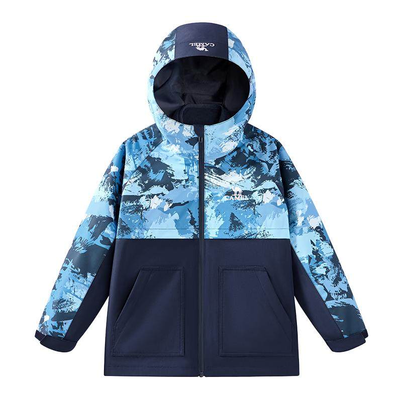 骆驼儿童冲锋衣三合一可拆卸2025新款风衣加厚户外防风男女童外套