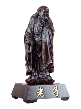 实木雕刻老子雕像摆件客厅玄关
