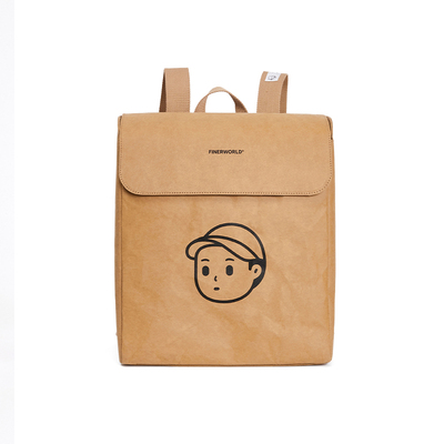 FINERWORLD复古牛皮纸背包书包