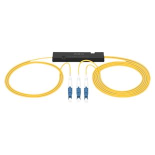 奥康达电信级光纤分路器1分2 光纤分线器一分二单口小方头LC/UPC盒式/拉锥式 LC分光器1分2盒式12009 2米