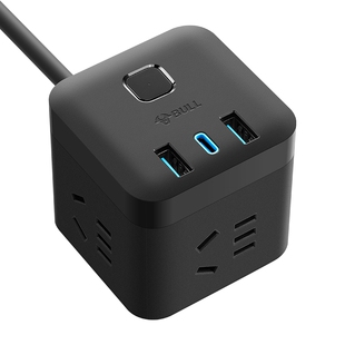 公牛魔方插座USB快充多孔插线板家用多功能正方形插排品牌拖线板