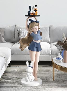 女孩客厅大型落地摆件托盘电视柜旁边大号玄关装饰乔迁新居礼品