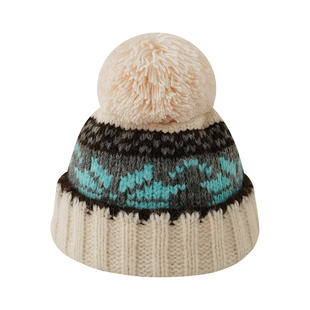 Himade毛绒球针织帽子女下雪天韩系氛围感包头帽冬季加厚保暖护耳