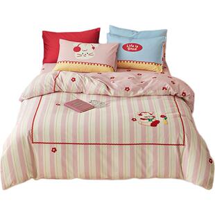 多喜爱床上纯棉四件套全棉床单被套被单毛巾绣儿童三件套新年礼物