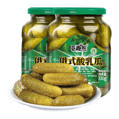 俄式乳黄瓜330g*2瓶酸黄瓜