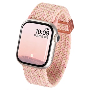 匠戴适用苹果S11手表iwatch10表带applewatch9秋冬尼龙编织11女款磁吸透气S9新款运动10高级智能S8时尚原装
