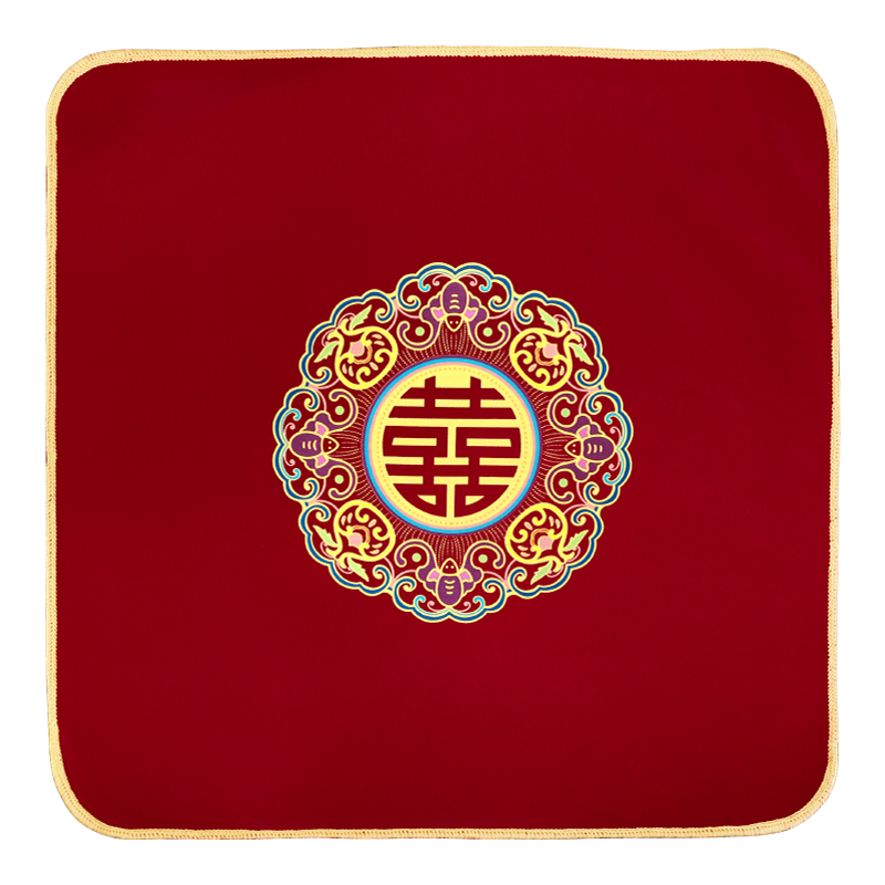结婚方巾红色喜帕喜字婚礼新娘手帕女方陪嫁烫画手绢婚庆用品大全