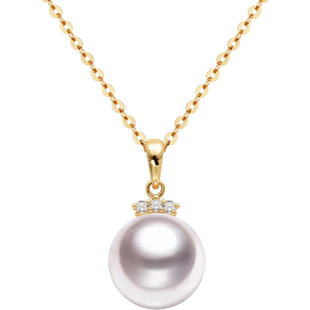 GiO珠宝 海水珍珠项链18K金akoya吊坠小灯泡颈链锁骨链天女级