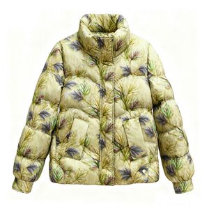 【品牌热卖】冬新品爆款时尚韩版气质加厚保暖印花显瘦羽绒服外套