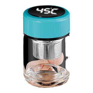 玻璃杯女便携防爆小容量杯子带盖迷你茶杯茶水分离测温杯透明水杯