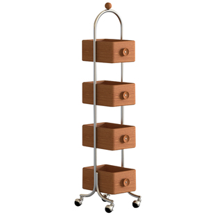 家用落地书架客厅樱桃木转角置物架可移动储物柜收纳展示柜转角柜