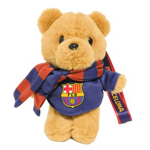 【官方正版】巴塞罗那俱乐部丨巴萨毛绒小熊玩偶挂件围巾配饰周边