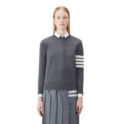 THOM BROWNE 四条纹羊毛针织毛衣套头衫薄款