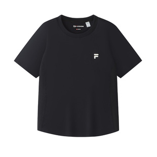 FILA FUSION斐乐潮牌女子针织短袖衫2026秋季新款吸湿速干防晒T恤