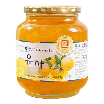 全南蜂蜜柚子茶韩国罐装进口水果茶百香果酱柠檬茶冲饮饮品泡水