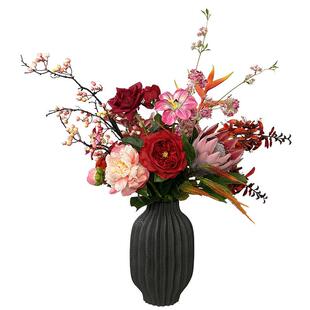 国风牡丹花仿真花束摆件桌面花艺客厅电视柜新中式帝王花餐桌装饰